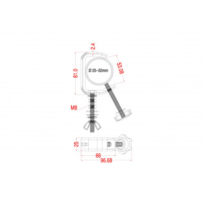 Xline 310P04 (C-04) Струбцина 30-51 мм для подвески прожекторов, нагрузка до 60 кг (коробка 60шт)