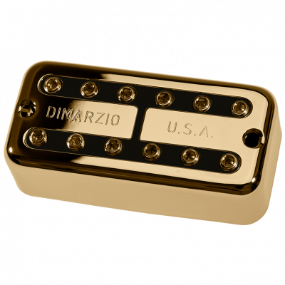DiMarzio DP297FGBK SUPER DISTOR'TRON - звукосниматель для электрогитары, хамбакер, керамика, 410 мВ, 14,62 кОм, золото/чёрный